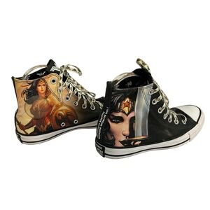 Converse DC Comics Wonder Woman Rebirth High Top Sneakers Womens 7 Mens 5 Black